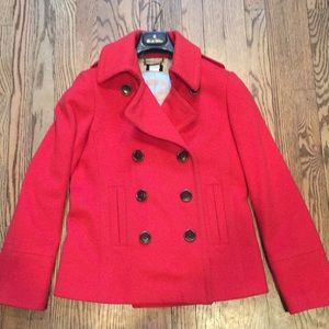 J. Crew pea coat in red